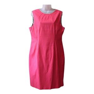 Elie Tahari Pink Sheath Dress Business Casual Sleeveless 14